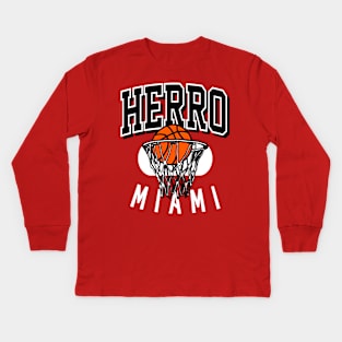 Herro Miami Basketball Kids Long Sleeve T-Shirt